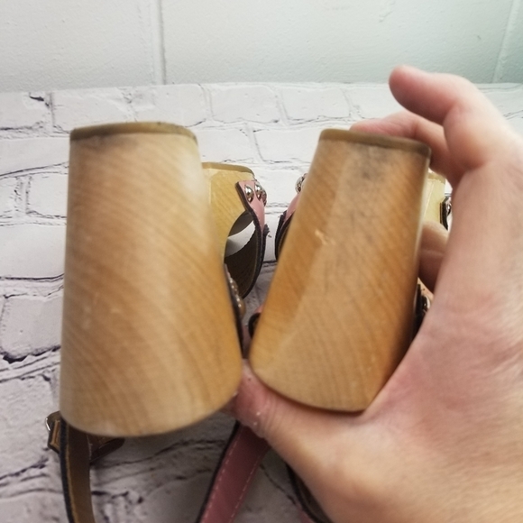 Hunter Refined Penny pink patent leather wood heels sandals - Picture 3 of 13